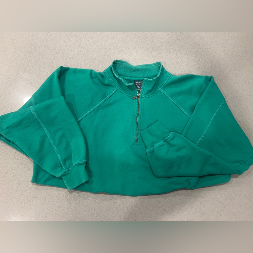 Lands' End Green  Zip-Up Unisex Sweatshirt